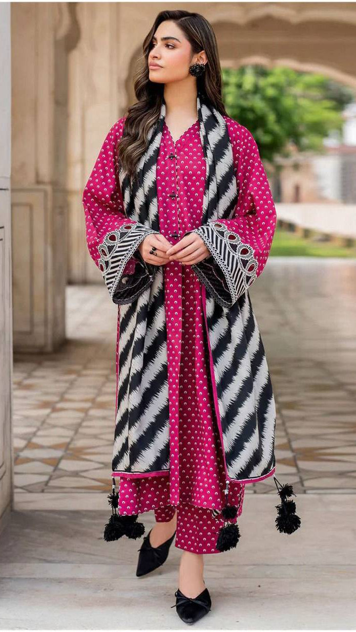 3 Piece Embroidered Unstitched Suit
