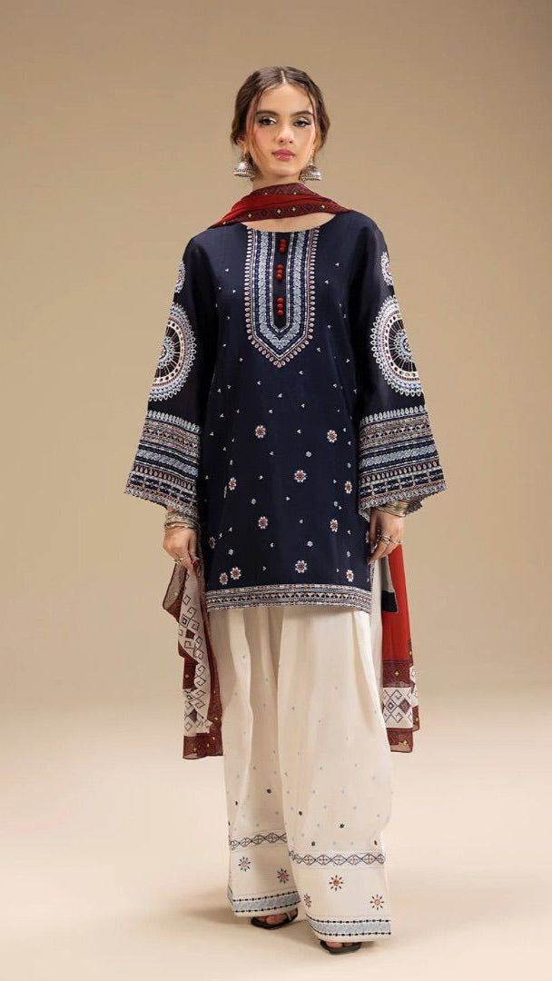 3 Piece Unstitched Dhanak Fabric Suit