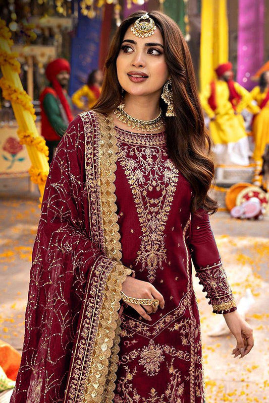 3 Piece Embroidered Unstitched Suit, FABRIC CHIFFON