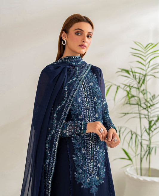 3 Piece Embroidered Unstitched Suit, FABRIC CHIFFON