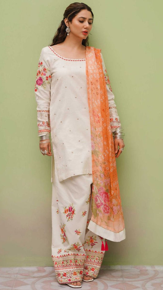 3 Piece Embroidered Unstitched Suit, Stuff  Airjet Dhanak