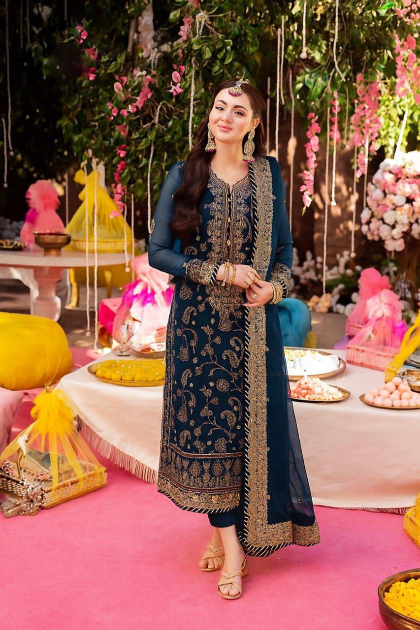 3 Piece Embroidered Unstitched Suit, Fabric CHIFFON