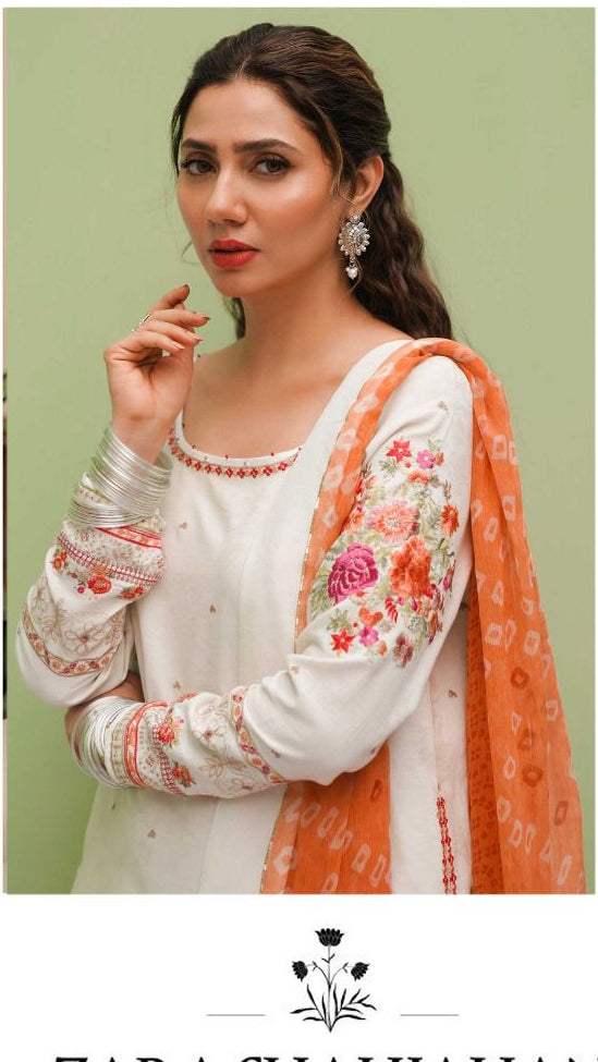 3 Piece Embroidered Unstitched Suit, Stuff  Airjet Dhanak